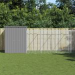 Cușcă de câine & țarc gri deschis oțel galvanizat GartenMobel Dekor
