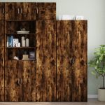 Dulap de depozitare slim, stejar fumuriu, 45x42,5x225 cm, lemn GartenMobel Dekor