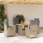 Set mobilier de grădină cu perne, 5 piese, bej, poliratan GartenMobel Dekor