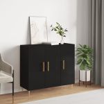 Dulap, negru, 90x34x80 cm, lemn compozit GartenMobel Dekor