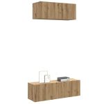 Set dulap TV 2 piese montat pe perete Stejar artizanal GartenMobel Dekor