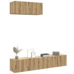 Set dulap TV 3 piese montat pe perete Stejar artizanal GartenMobel Dekor