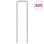 Țăruși de pământ în formă de U 25 buc. 15x3,5cm oțel galvanizat GartenMobel Dekor