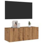 Dulap TV perete, stejar artizanal, 80x30x30 cm, lemn prelucrat GartenMobel Dekor