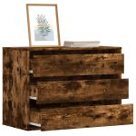 Dulap colț cu sertare stejar fumuriu 80x41x58 cm lemn prelucrat GartenMobel Dekor