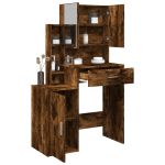 Masă de toaletă cu dulap, stejar fumuriu, 80x35x132 cm GartenMobel Dekor