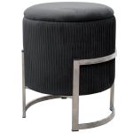 Taburet, rotund, cu spatiu depozitare, catifea, negru, max 80 kg, 40x46 cm, Porto, Akord GartenVIP DiyLine
