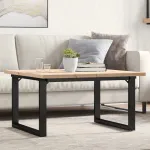 Masă de cafea, cadru O, 90x90x45,5 cm, lemn masiv pin și fontă GartenMobel Dekor