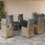 Set mobilier pentru grădină, 7 piese, cu perne, bej, poliratan GartenMobel Dekor
