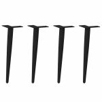 Picioare măsuță de cafea Formă conică 4 buc Negru 42-43 cm Oțel GartenMobel Dekor