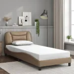 Cadru de pat cu tăblie, cappuccino, 90x190 cm, piele ecologică GartenMobel Dekor
