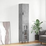 Dulap înalt, gri beton, 34,5x34x180 cm, lemn prelucrat GartenMobel Dekor