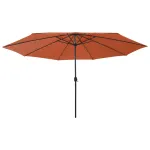 Umbrelă soare de grădină cu LED-uri, cărămiziu, 400 cm GartenMobel Dekor