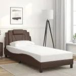 Cadru de pat cu tăblie, maro, 80x200 cm, piele ecologică GartenMobel Dekor