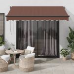 Copertina retractabilă automat, maro, 350x250 cm GartenMobel Dekor