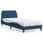 Pat cu saltea, albastru, 90x200 cm, textil GartenMobel Dekor