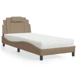 Pat cu saltea, cappuccino, 80x200 cm piele ecologică GartenMobel Dekor