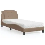 Pat cu saltea, cappuccino, 90x190 cm piele ecologică GartenMobel Dekor
