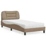 Pat cu saltea, cappuccino, 90x190 cm piele ecologică GartenMobel Dekor