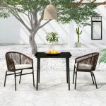 Set de mobilier pentru grădină, 3 piese, maro GartenMobel Dekor