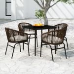 Set de mobilier pentru grădină, 5 piese, maro GartenMobel Dekor