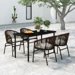 Set de mobilier pentru grădină, 5 piese, maro GartenMobel Dekor