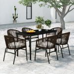 Set de mobilier pentru grădină, 7 piese, maro GartenMobel Dekor