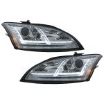 Faruri Xenon LED DRL Audi TT 8J (2006-2010) Crom Semnal Dinamic Performance AutoTuning