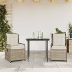 Set mobilier de grădină cu perne, 3 piese, bej, poliratan GartenMobel Dekor