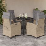 Set mobilier pentru grădină, 5 piese, cu perne, bej, poliratan GartenMobel Dekor