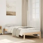 Cadru pat foarte lung fără saltea, 100x220 cm, lemn masiv pin GartenMobel Dekor
