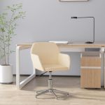 Scaun de birou pivotant, crem, material textil GartenMobel Dekor