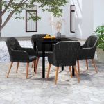 Set masă pentru grădină, 5 piese, cu perne, negru GartenMobel Dekor