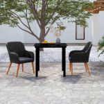 Set mobilier de grădină cu perne, 3 piese, negru GartenMobel Dekor