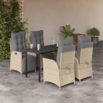 Set mobilier pentru grădină, 5 piese, cu perne, bej, poliratan GartenMobel Dekor