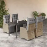 Set mobilier pentru grădină, 5 piese, cu perne, bej, poliratan GartenMobel Dekor