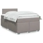Pat box spring cu saltea, taupe, 120x190 cm material textil GartenMobel Dekor