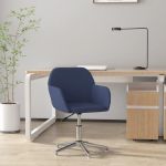 Scaun de birou pivotant, albastru, material textil GartenMobel Dekor