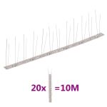 Set bandă cu țepi antipăsări cu 2 rânduri, 20 buc., oțel, 10 m GartenMobel Dekor