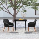 Set mobilier de grădină cu perne, 3 piese, negru GartenMobel Dekor