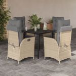 Set mobilier pentru grădină, 5 piese, cu perne, bej, poliratan GartenMobel Dekor