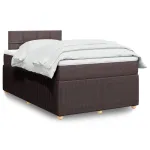 Pat box spring cu saltea, maro închis, 120x190 cm, textil GartenMobel Dekor