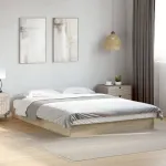 Cadru pat fără saltea stejar sonoma 140x200 cm lemn prelucrat GartenMobel Dekor