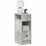 Noptiera cu sertar gri beton 25x31x66 cm GartenMobel Dekor