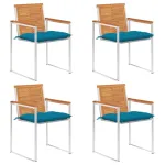 Scaune de grădină cu perne, 4 buc., lemn masiv de acacia GartenMobel Dekor