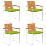 Scaune de grădină cu perne, 4 buc., lemn masiv de acacia GartenMobel Dekor