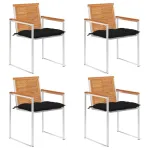 Scaune de grădină cu perne, 4 buc., lemn masiv de acacia GartenMobel Dekor