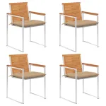 Scaune de grădină cu perne, 4 buc., lemn masiv de acacia GartenMobel Dekor