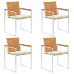 Scaune de grădină cu perne, 4 buc., lemn masiv de salcâm GartenMobel Dekor