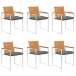 Scaune de grădină cu perne, 6 buc., lemn masiv de acacia GartenMobel Dekor